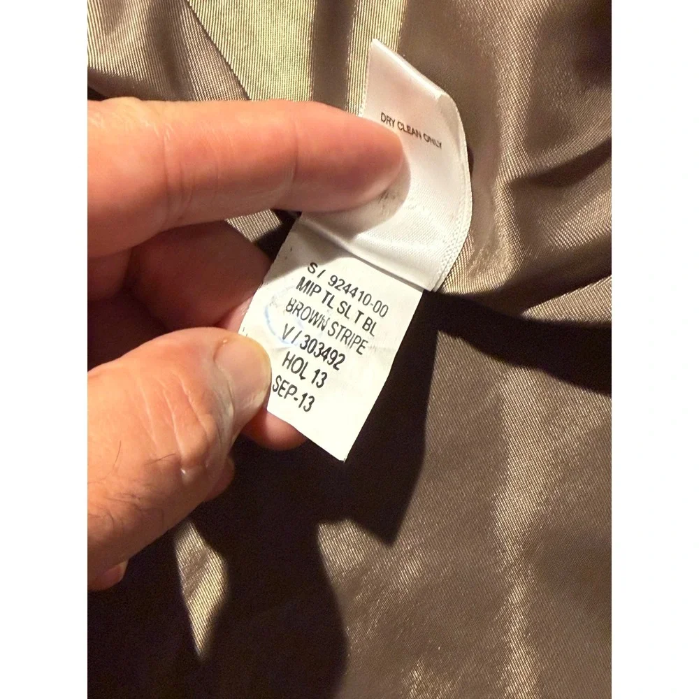 Banana Republic Mens 38S Tailored Slim Blazer Brown Stripe Sport Coat 924410-00
